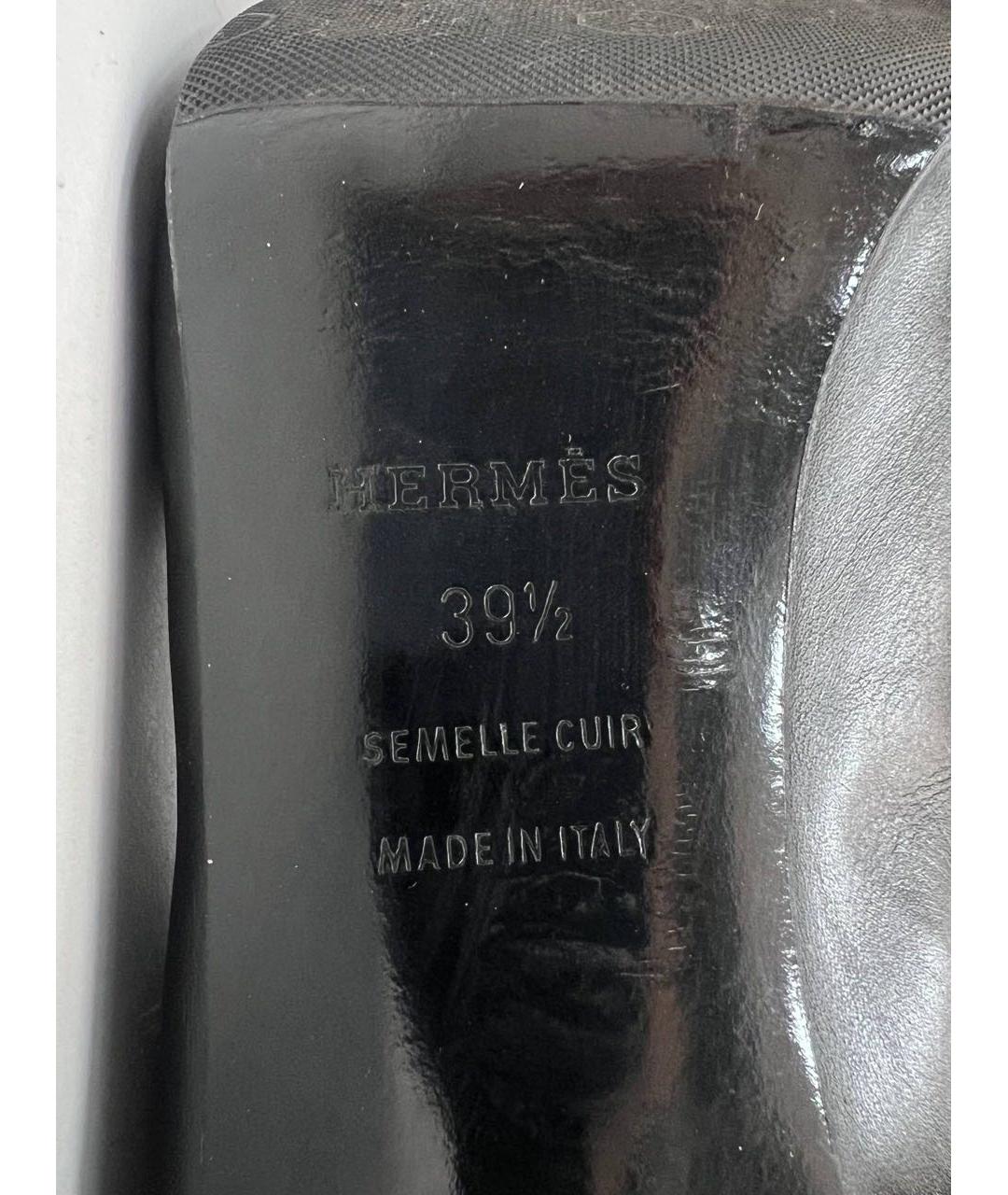 HERMES Черные кожаные сапоги, фото 5