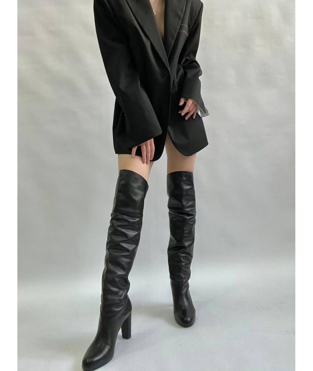 HERMES Черные кожаные сапоги, фото 7