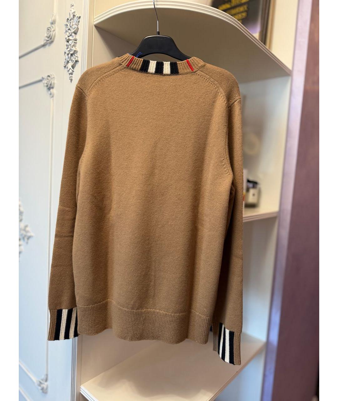 BURBERRY Бежевый шерстяной джемпер / свитер, фото 5
