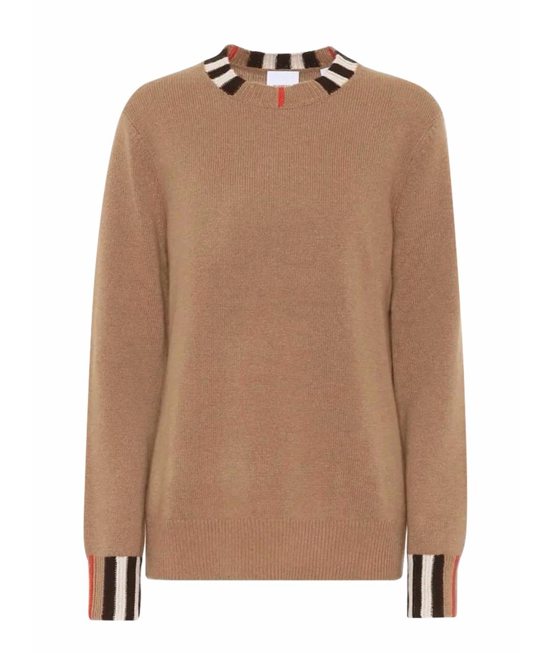 BURBERRY Бежевый шерстяной джемпер / свитер, фото 1