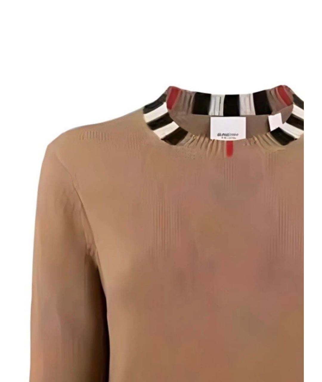 BURBERRY Бежевый шерстяной джемпер / свитер, фото 2