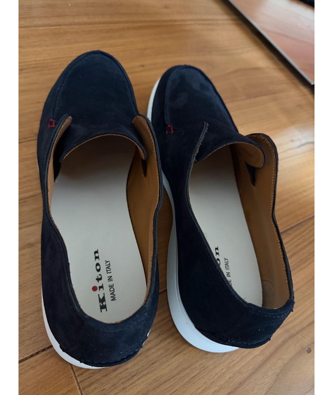 KITON Синие замшевые лоферы, фото 3