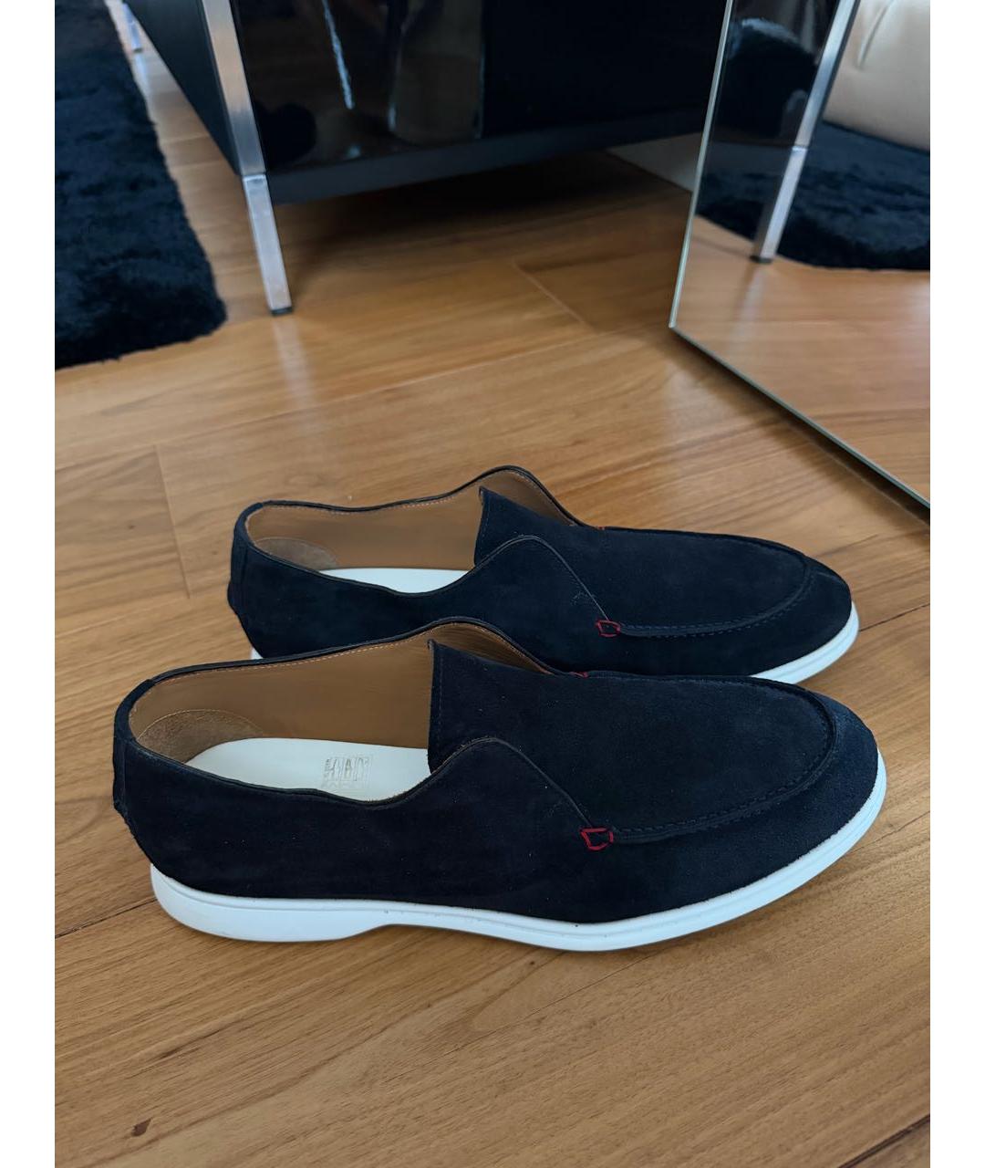 KITON Синие замшевые лоферы, фото 4