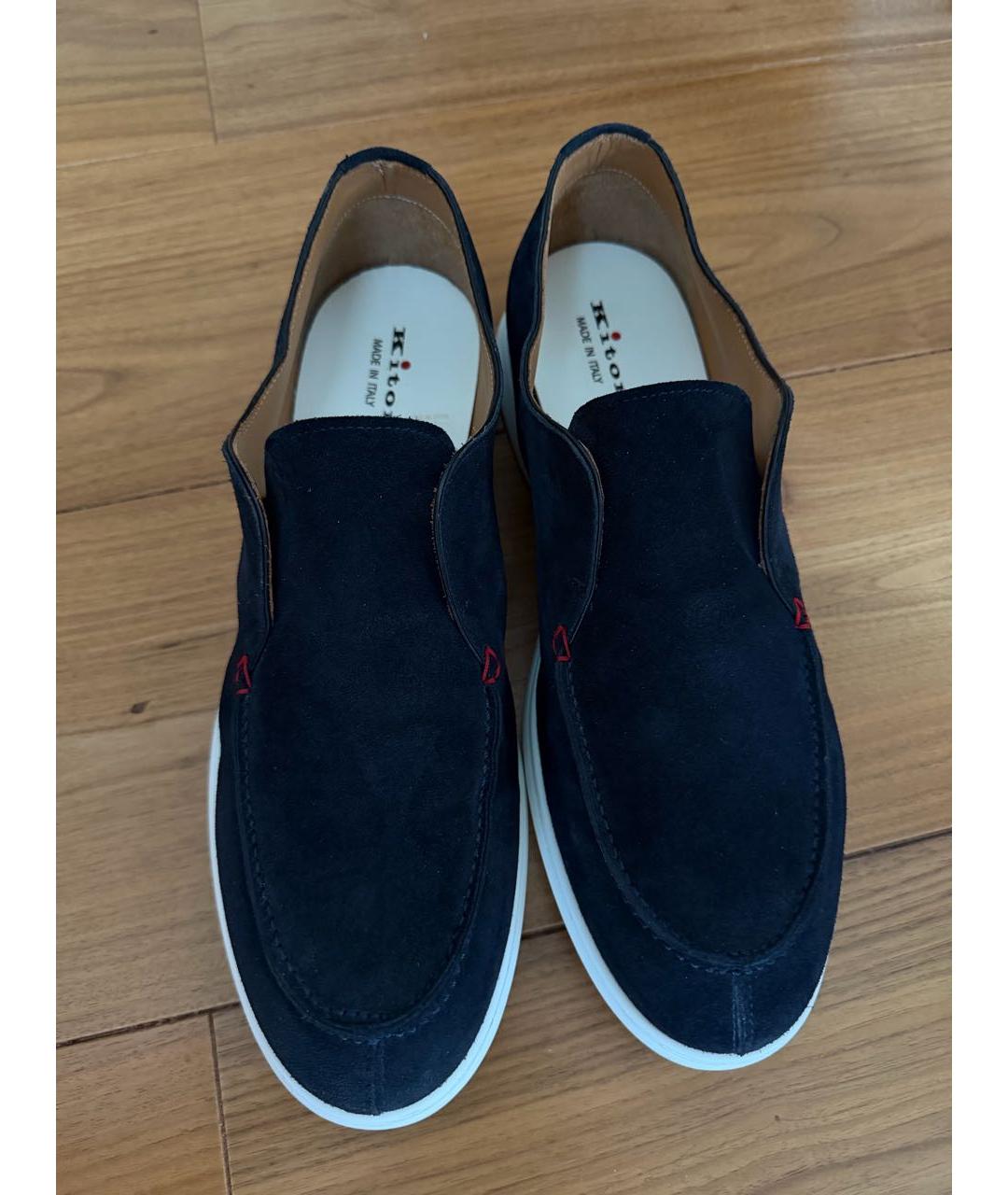 KITON Синие замшевые лоферы, фото 2