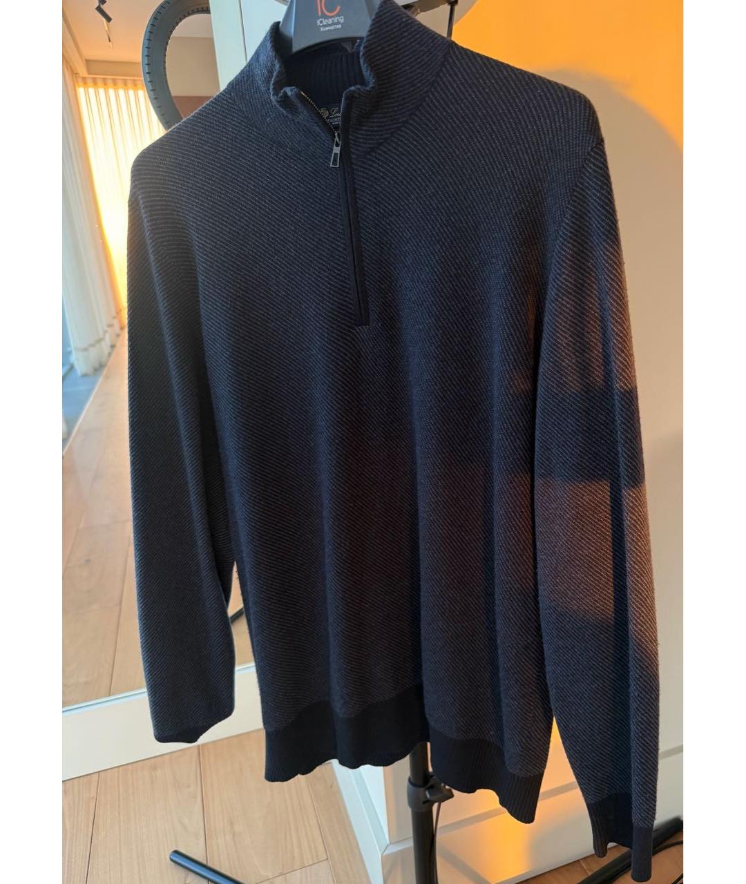 LORO PIANA Темно-синий кашемировый джемпер / свитер, фото 3