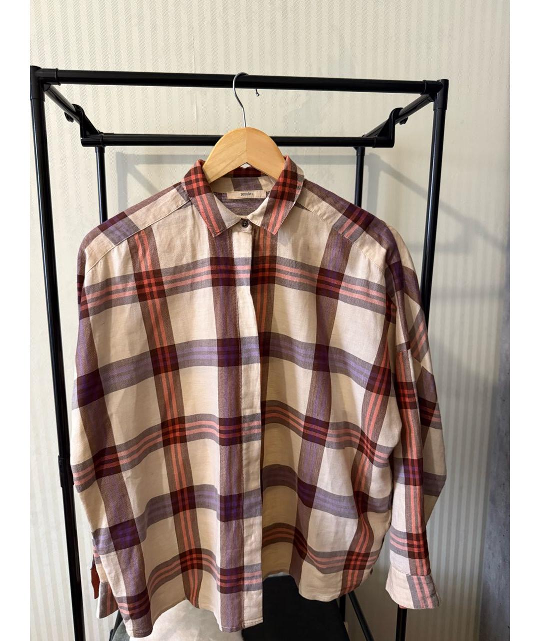 SESSUN Оранжевая льняная рубашка, фото 2