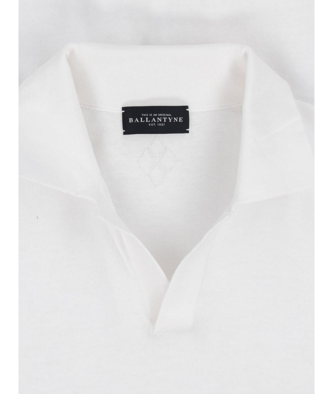 BALLANTYNE Белое поло с коротким рукавом, фото 3