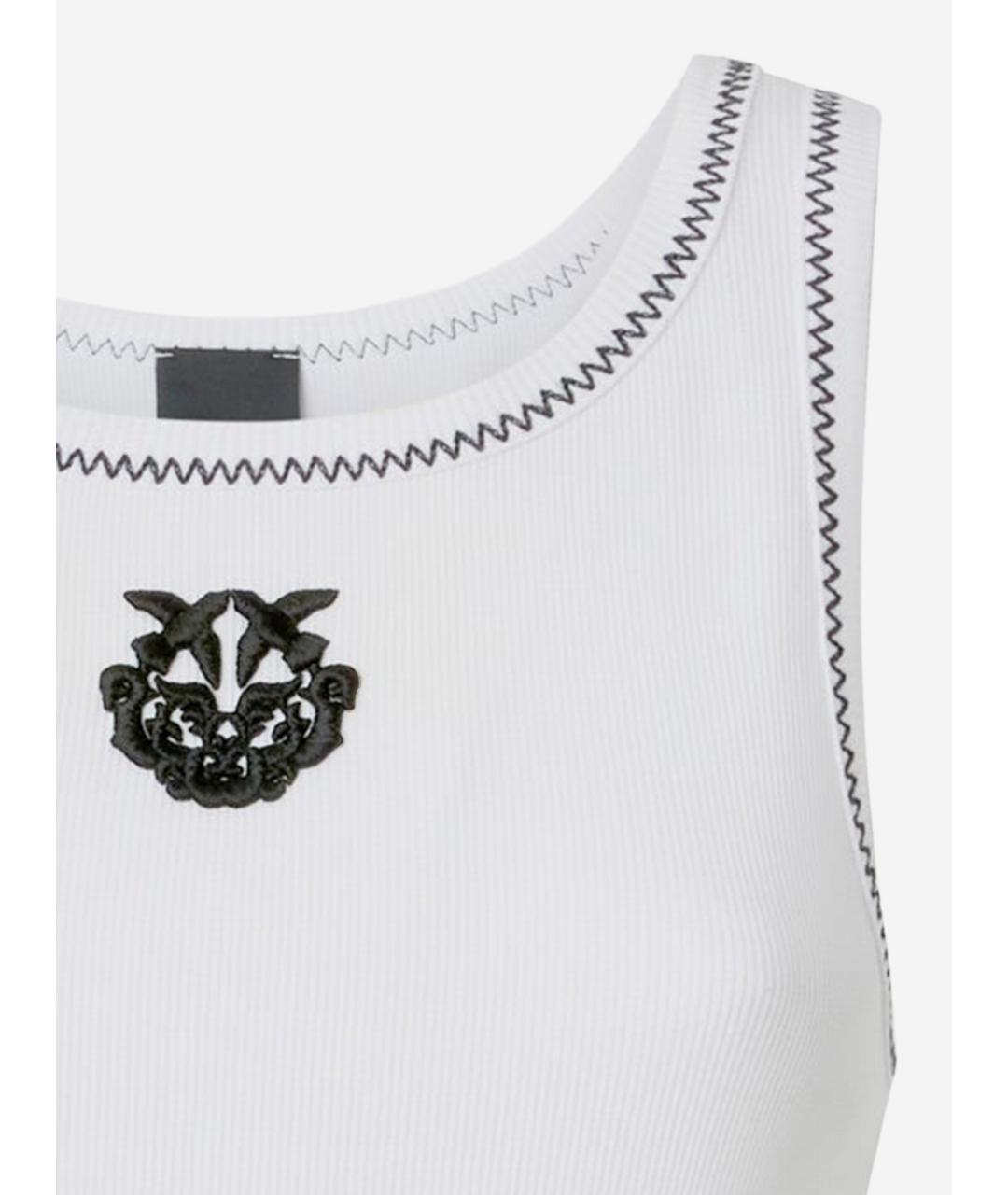 PINKO Белая хлопковая майка, фото 3