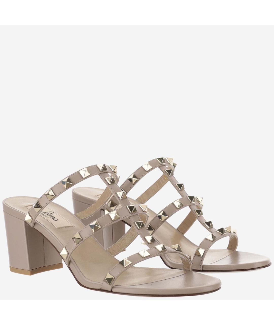 VALENTINO Розовые кожаные мюли, фото 3