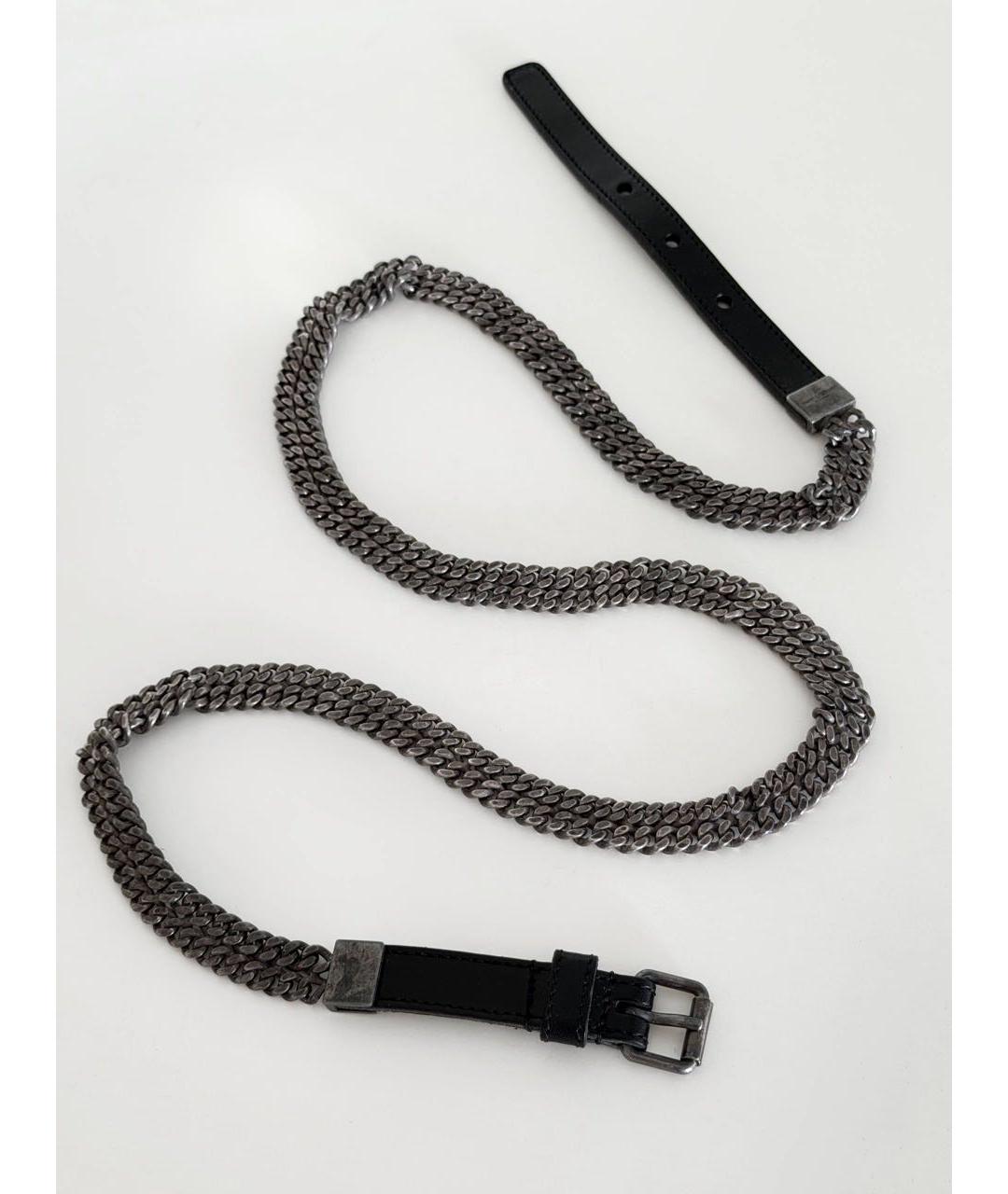 SAINT LAURENT Черный кожаный ремень, фото 6