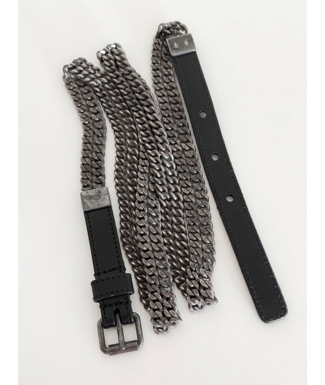 SAINT LAURENT Черный кожаный ремень, фото 3