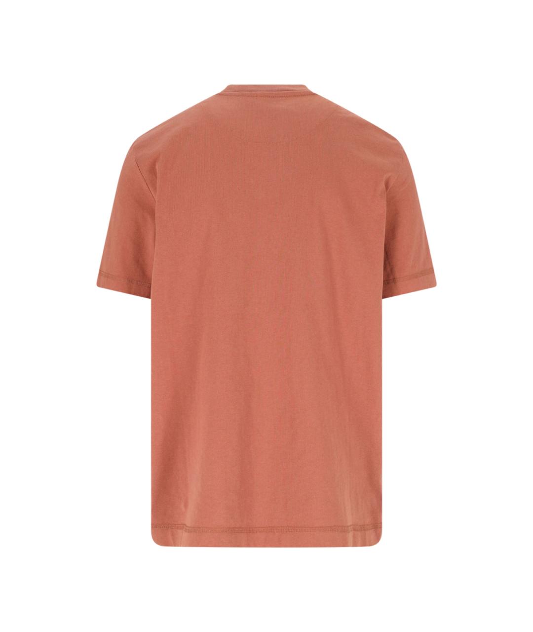 PAUL SMITH Коричневая хлопковая футболка, фото 2