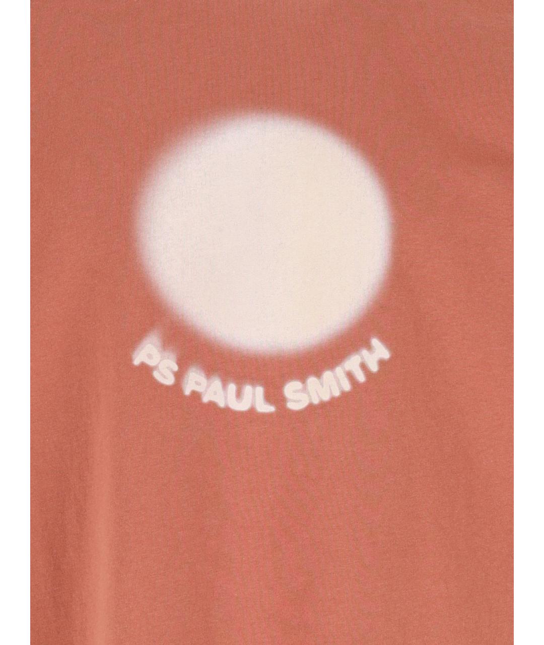 PAUL SMITH Коричневая хлопковая футболка, фото 3