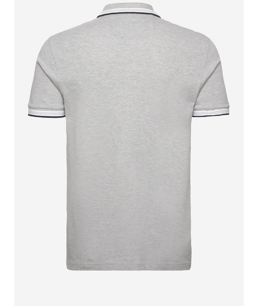 HUGO BOSS Серое хлопковое поло с коротким рукавом, фото 2