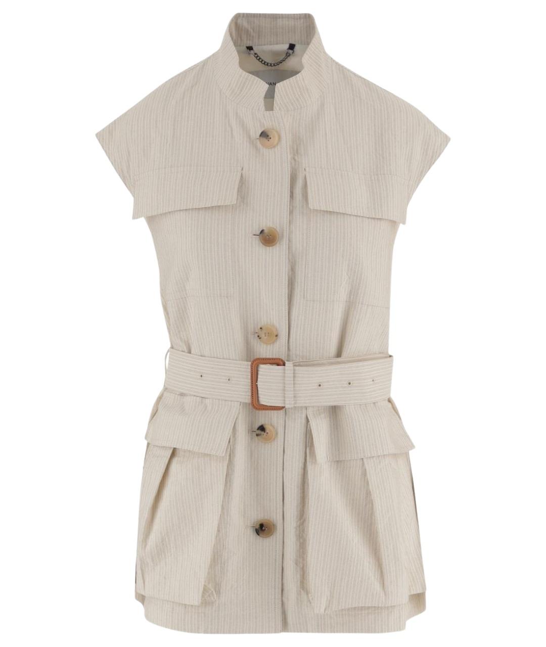 DRIES VAN NOTEN Бежевый хлопковый жилет, фото 1