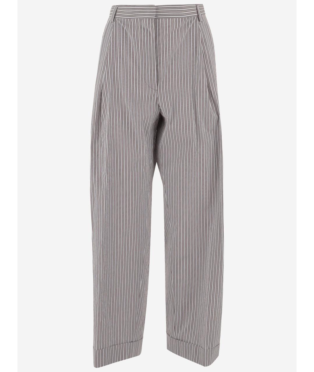 DRIES VAN NOTEN Коричневые хлопковые прямые брюки, фото 4