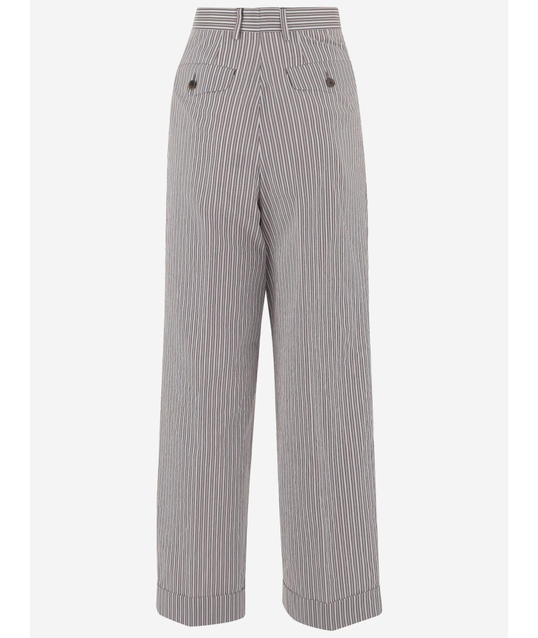 DRIES VAN NOTEN Коричневые хлопковые прямые брюки, фото 2