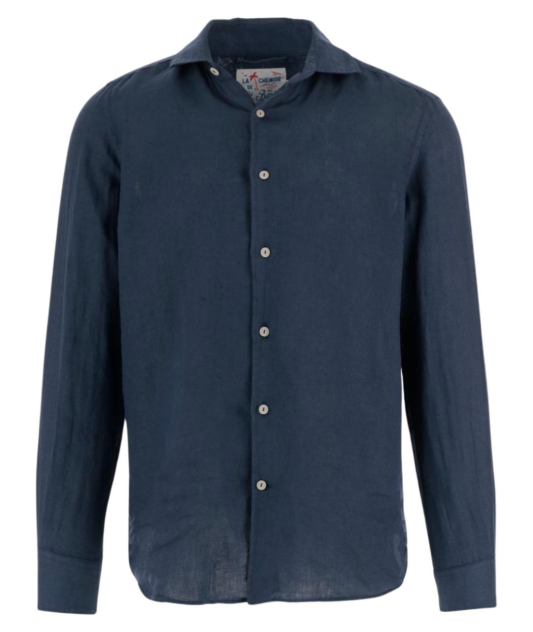 MC2 SAINT BARTH Синяя льняная кэжуал рубашка, фото 1