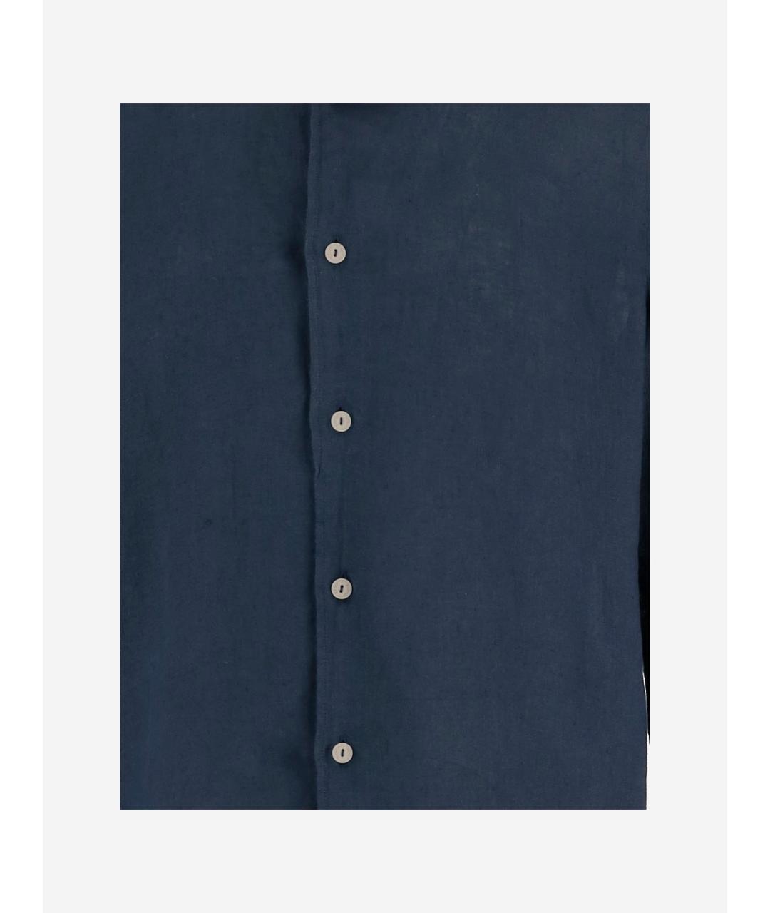 MC2 SAINT BARTH Синяя льняная кэжуал рубашка, фото 3