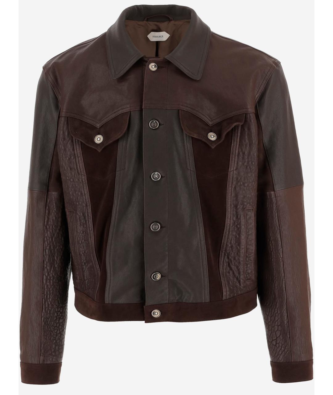 VERSACE Мульти кожаная куртка, фото 4
