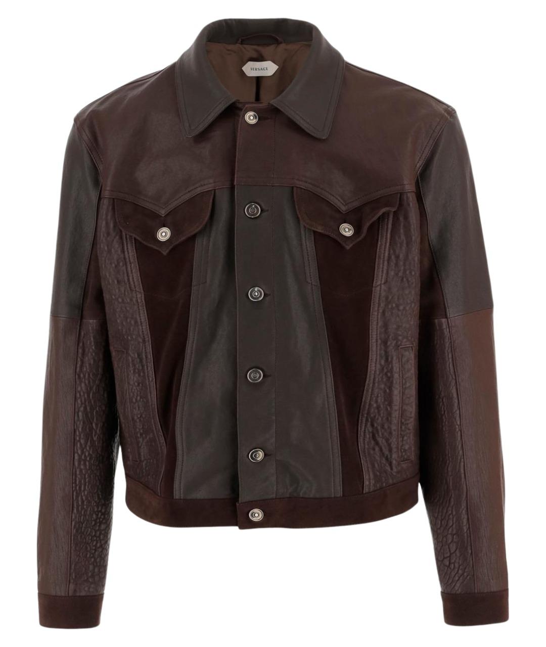 VERSACE Мульти кожаная куртка, фото 1