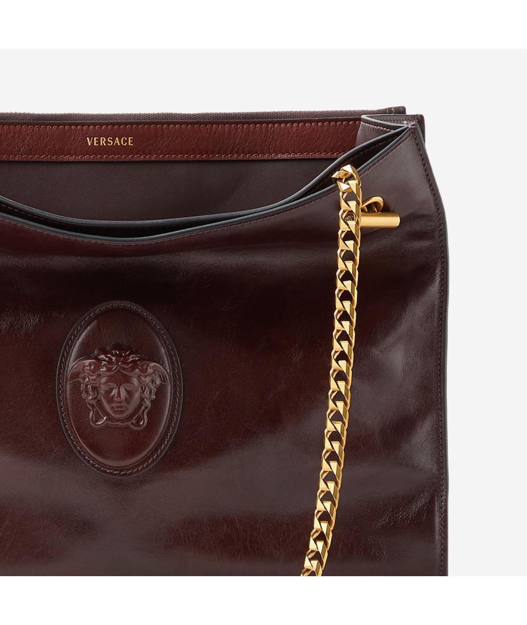 VERSACE Коричневая кожаная сумка через плечо, фото 4