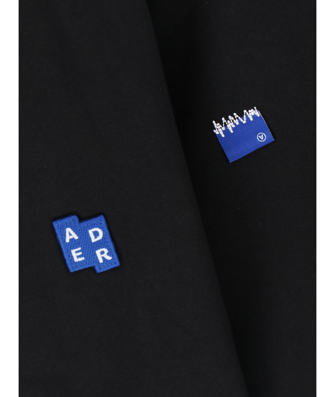 ADER ERROR Черная хлопковая футболка, фото 3