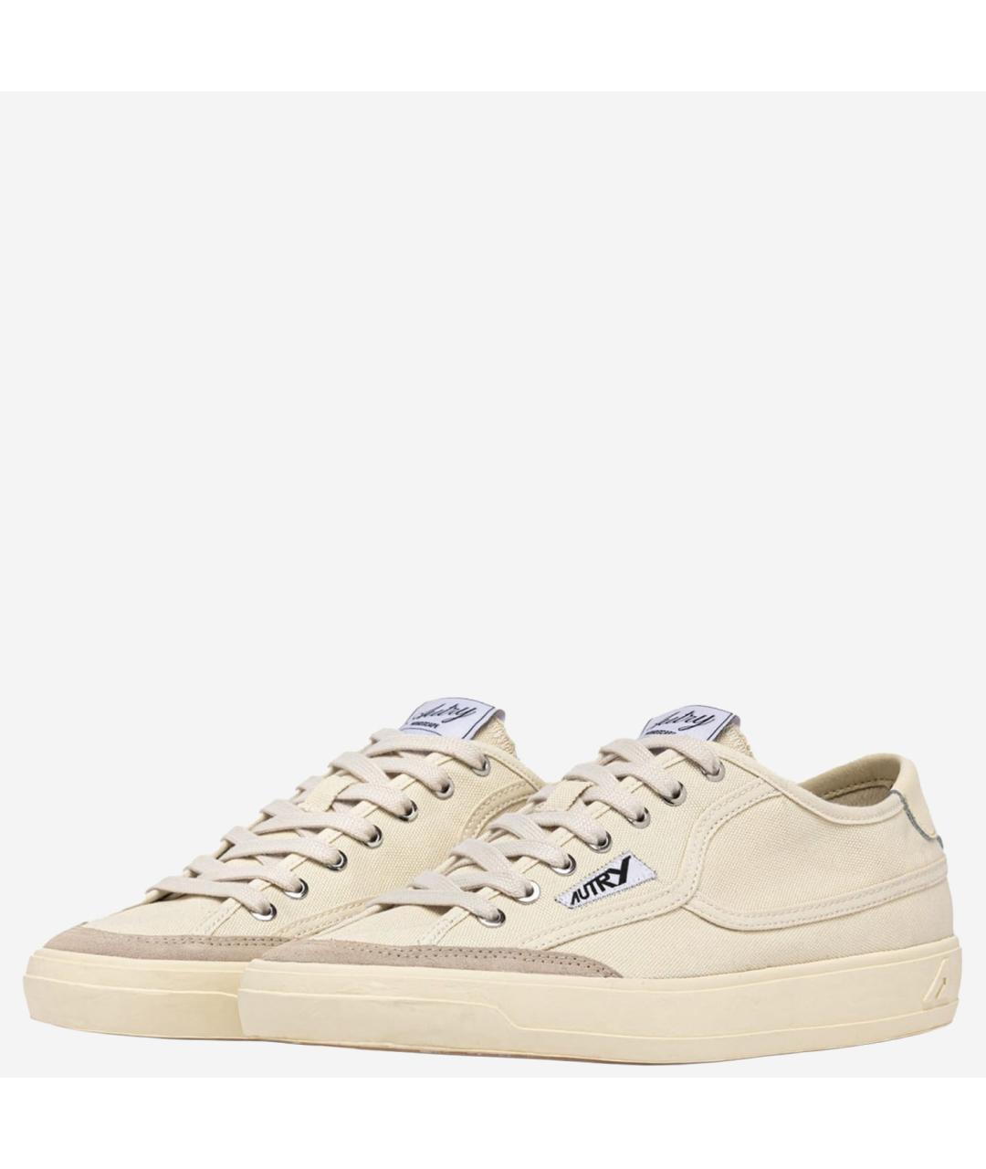 AUTRY Бежевые текстильные низкие кроссовки / кеды, фото 3