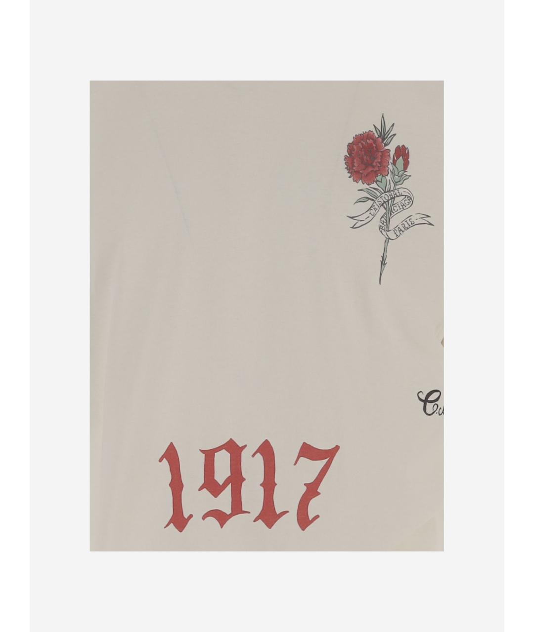 BALENCIAGA Белая хлопковая футболка, фото 3