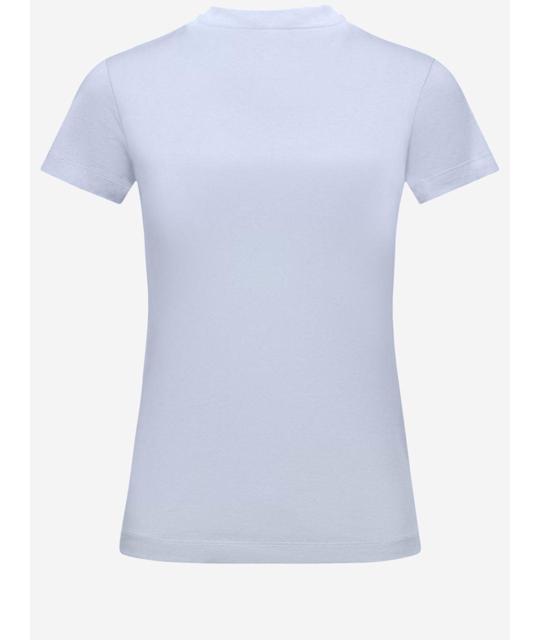 MONCLER Голубая хлопковая футболка, фото 2
