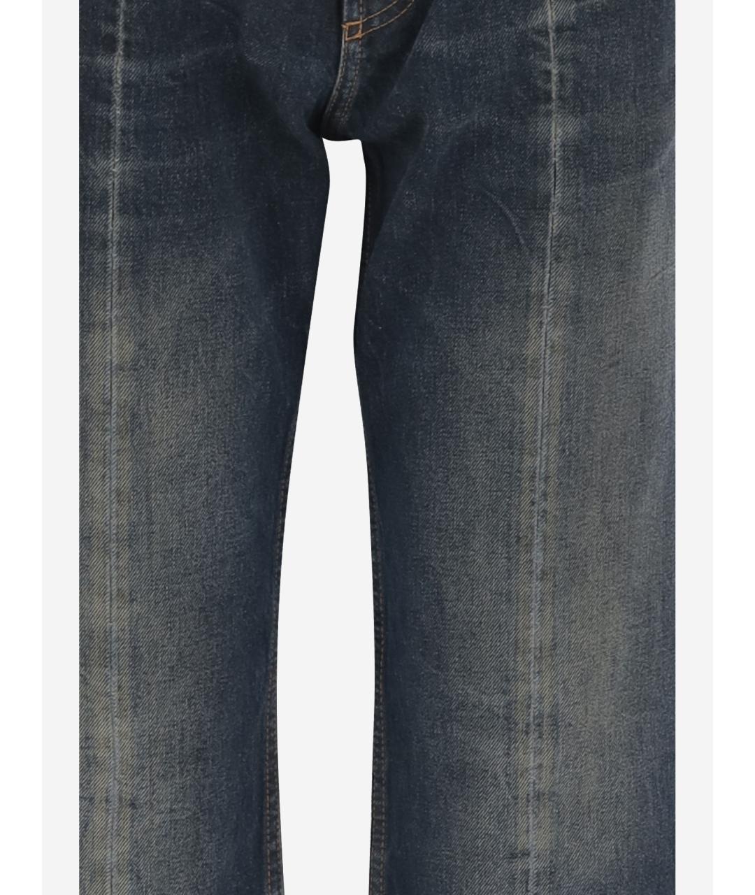 VERSACE Темно-синие хлопковые прямые джинсы, фото 3