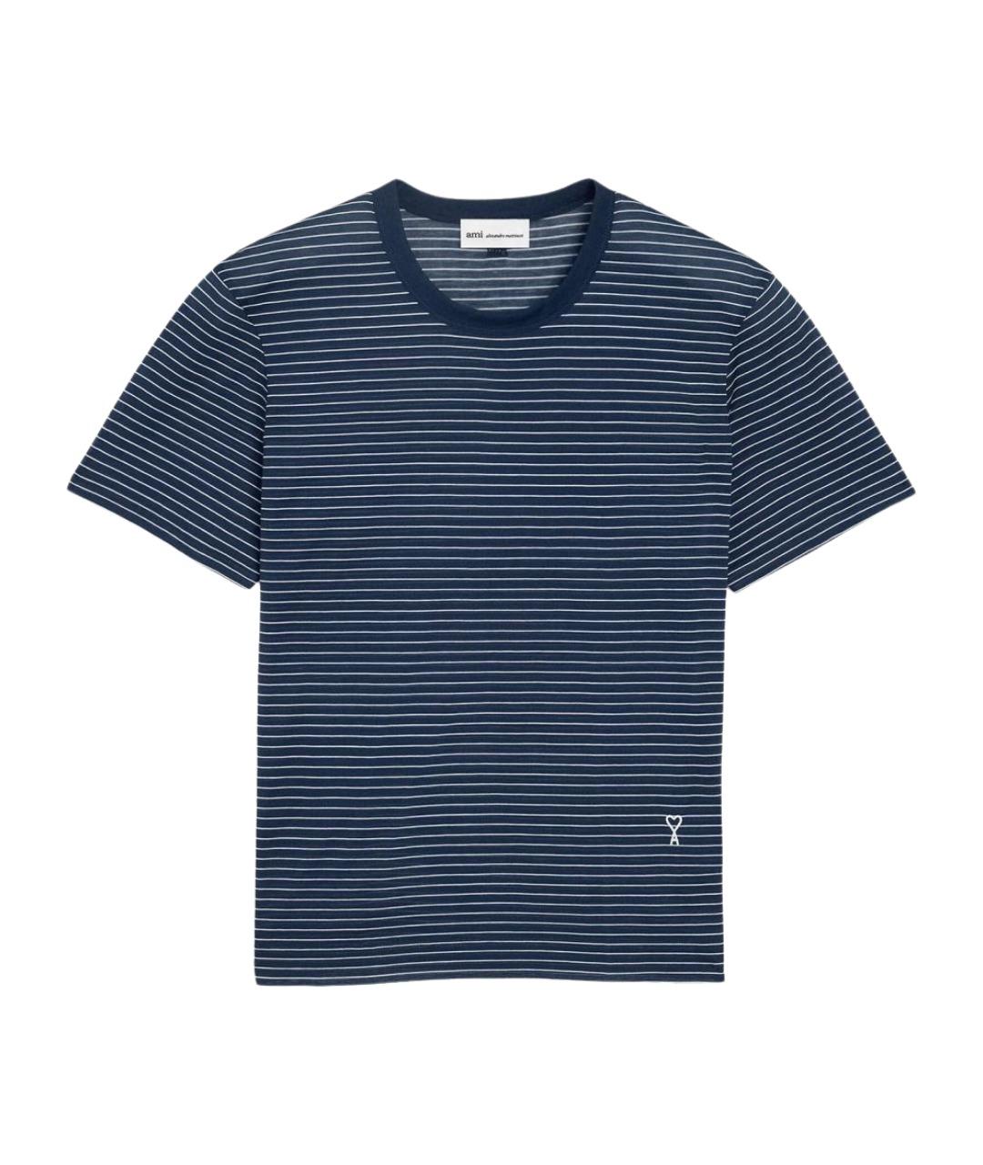 Ami Paris Синяя хлопковая футболка, фото 1