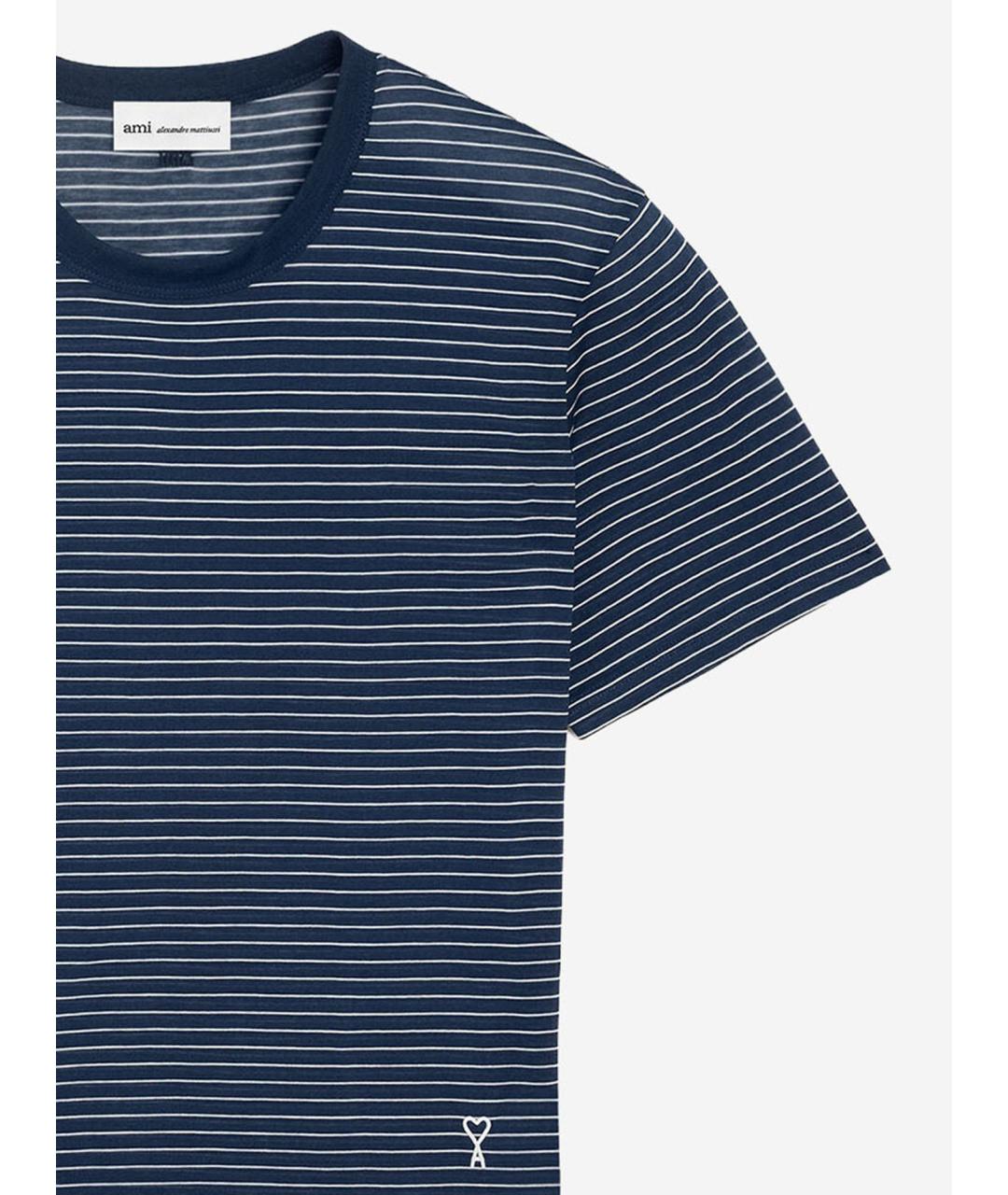 Ami Paris Синяя хлопковая футболка, фото 3