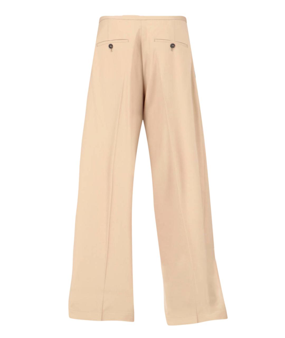 ROHE Бежевые шерстяные прямые брюки, фото 2