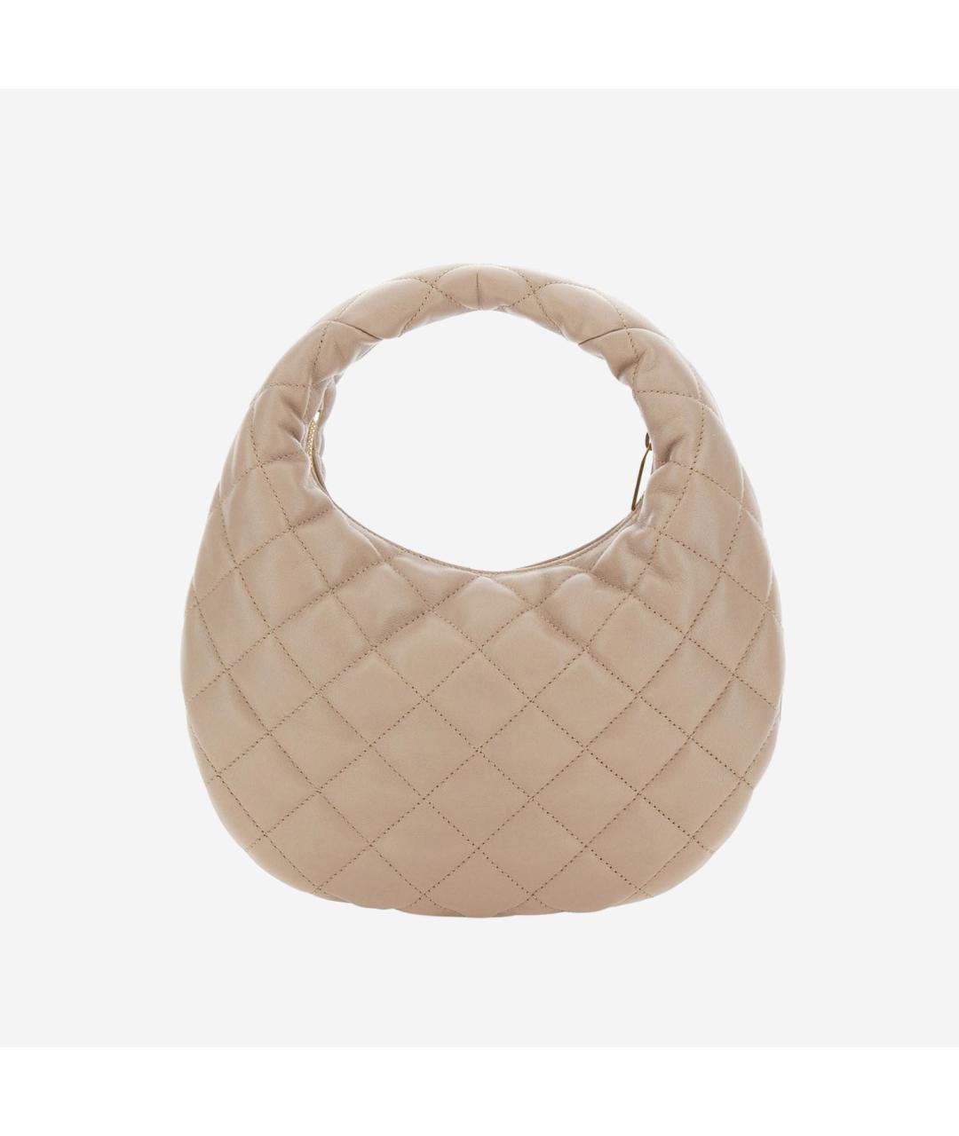 SAINT LAURENT Бежевая кожаная сумка с короткими ручками, фото 3