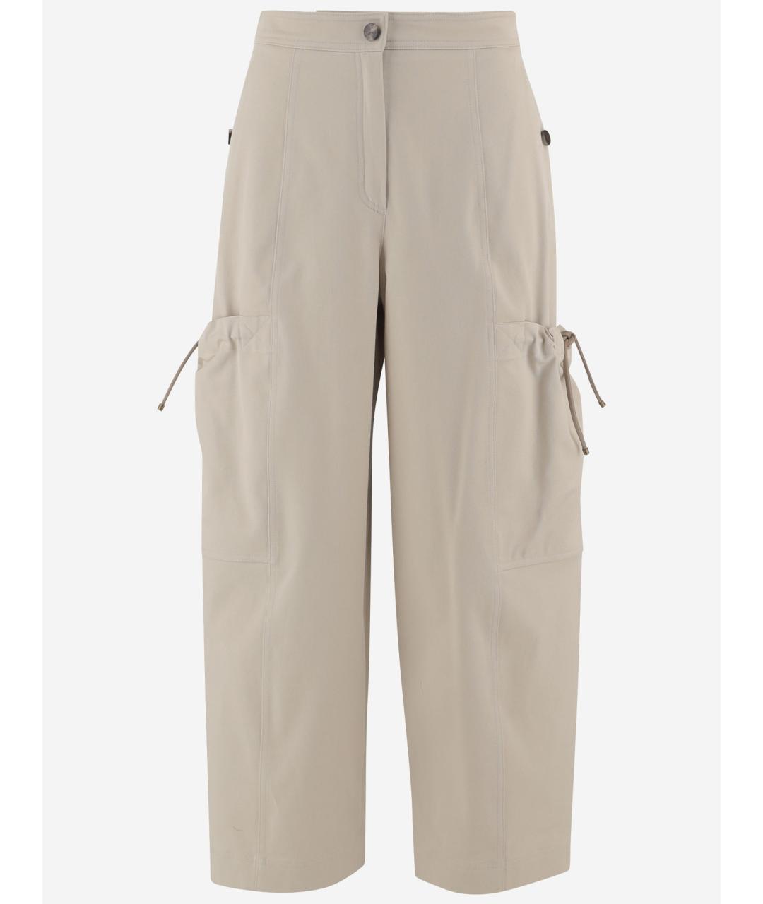 MAX MARA Бежевые хлопковые прямые брюки, фото 1