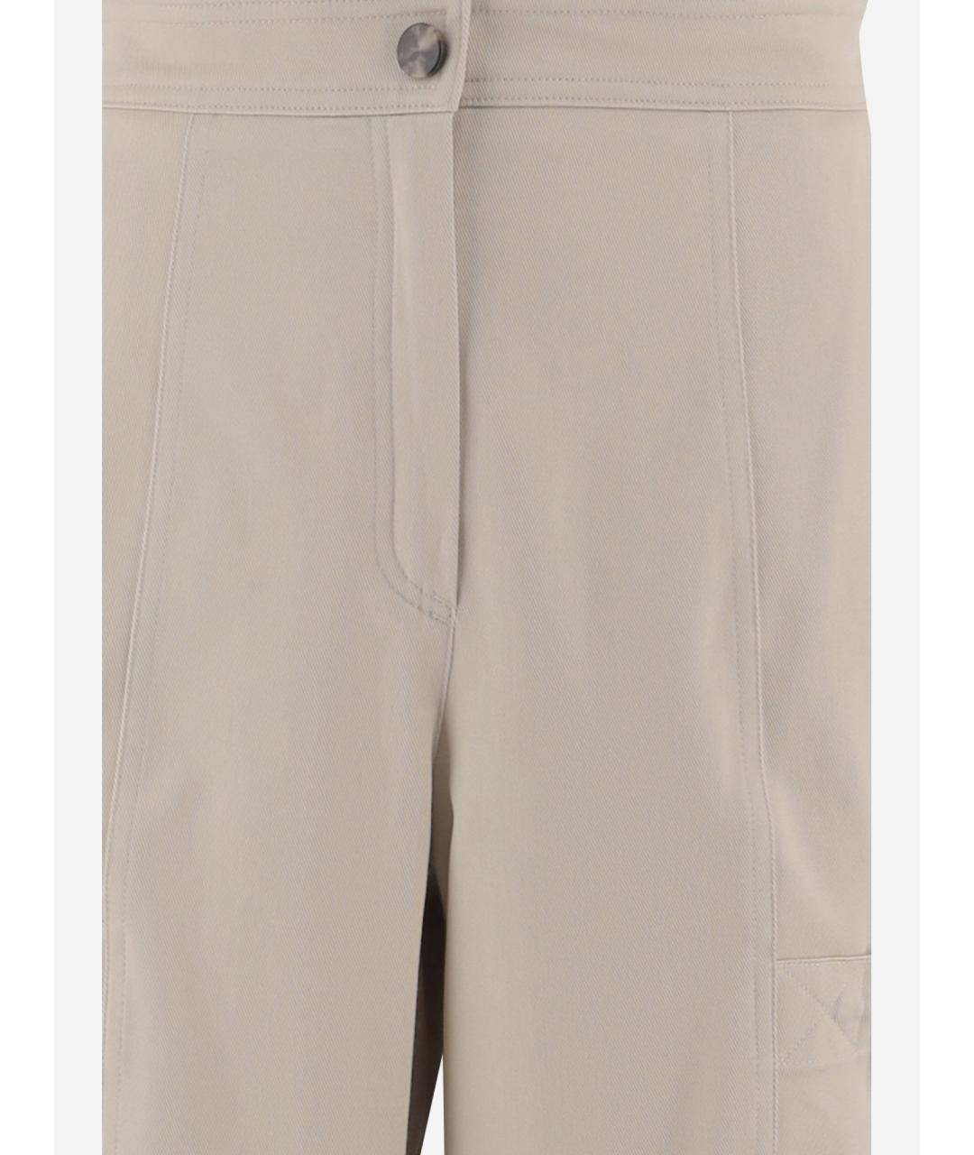 MAX MARA Бежевые хлопковые прямые брюки, фото 4