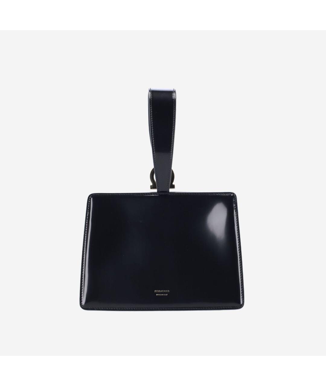 FERRAGAMO Черная кожаная сумка с короткими ручками, фото 3