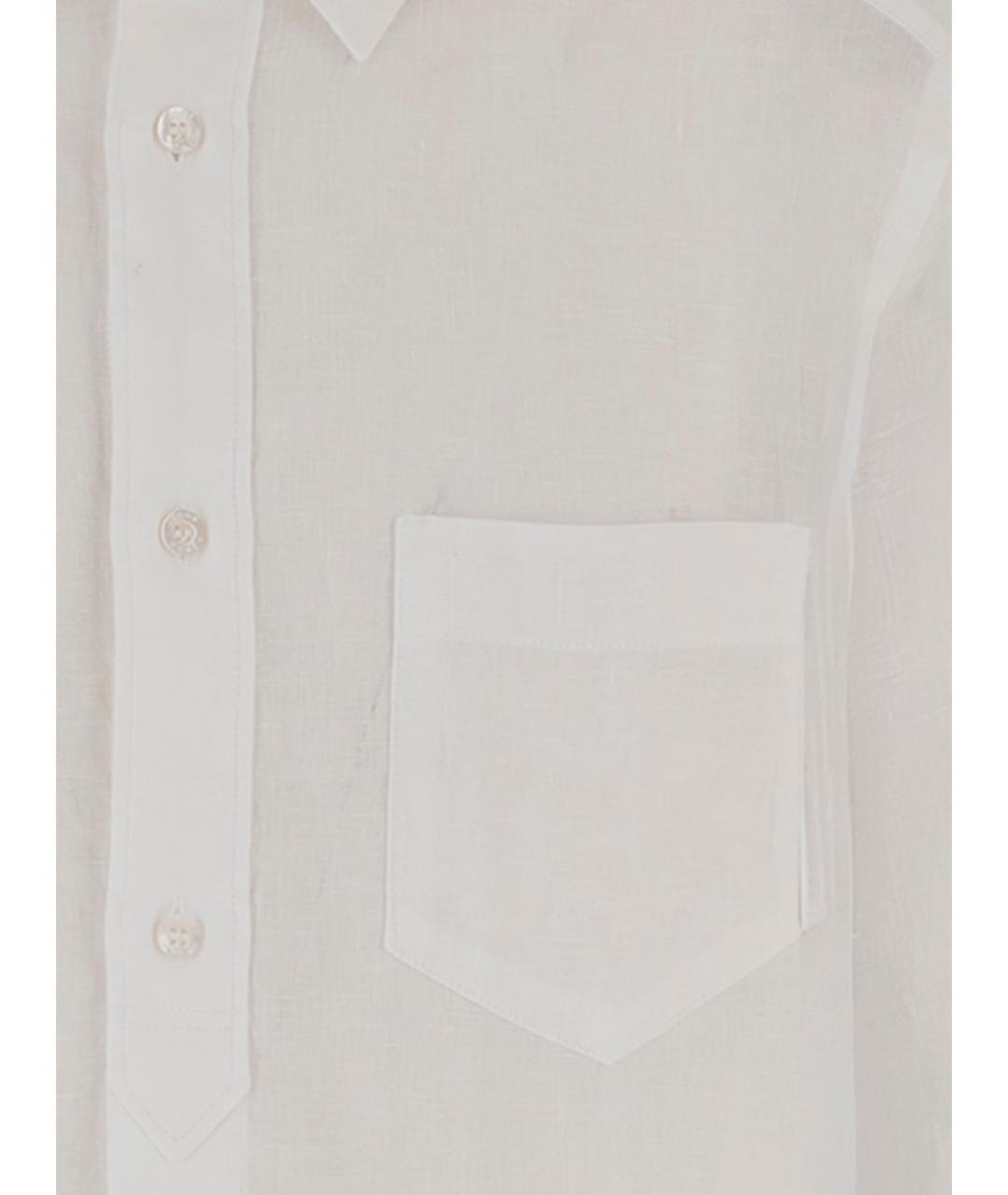 JACOB COHEN Белая льняная кэжуал рубашка, фото 3