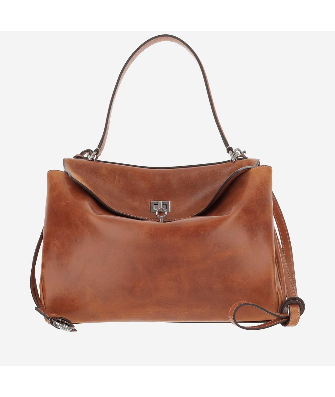 BALENCIAGA Коричневая кожаная сумка тоут, фото 3