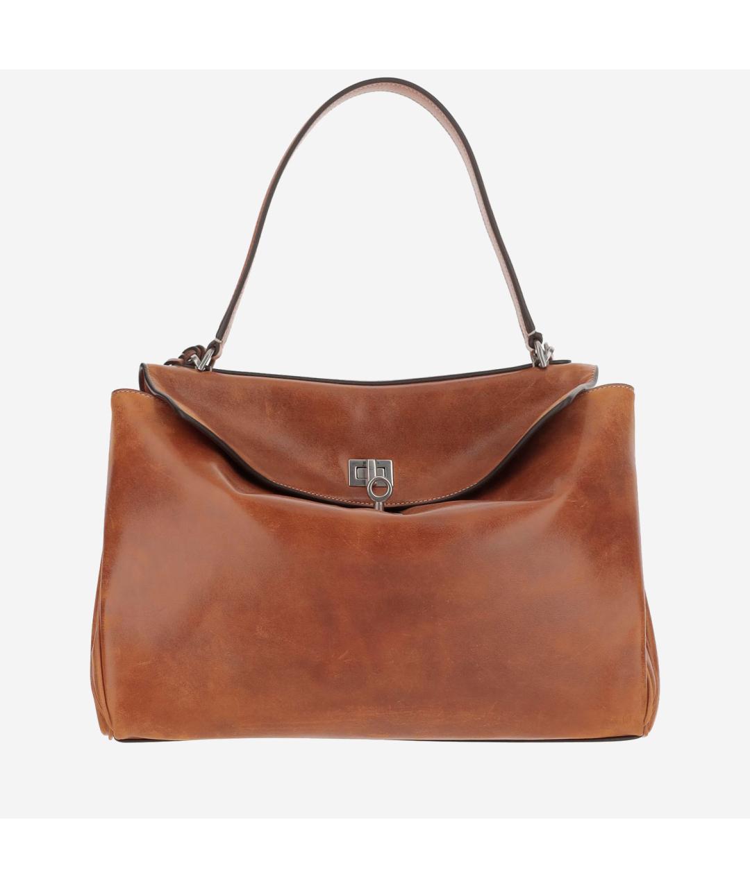 BALENCIAGA Коричневая кожаная сумка тоут, фото 6