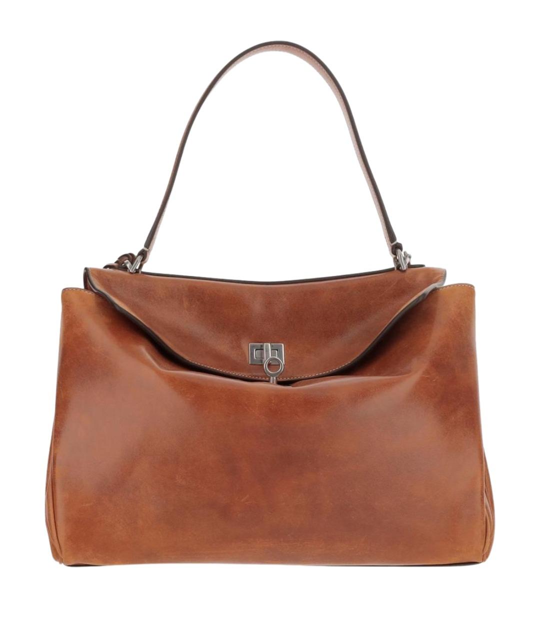 BALENCIAGA Коричневая кожаная сумка тоут, фото 1