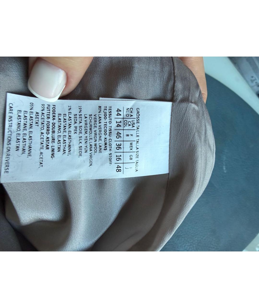 MAX MARA Серебрянный шерстяной жакет/пиджак, фото 7