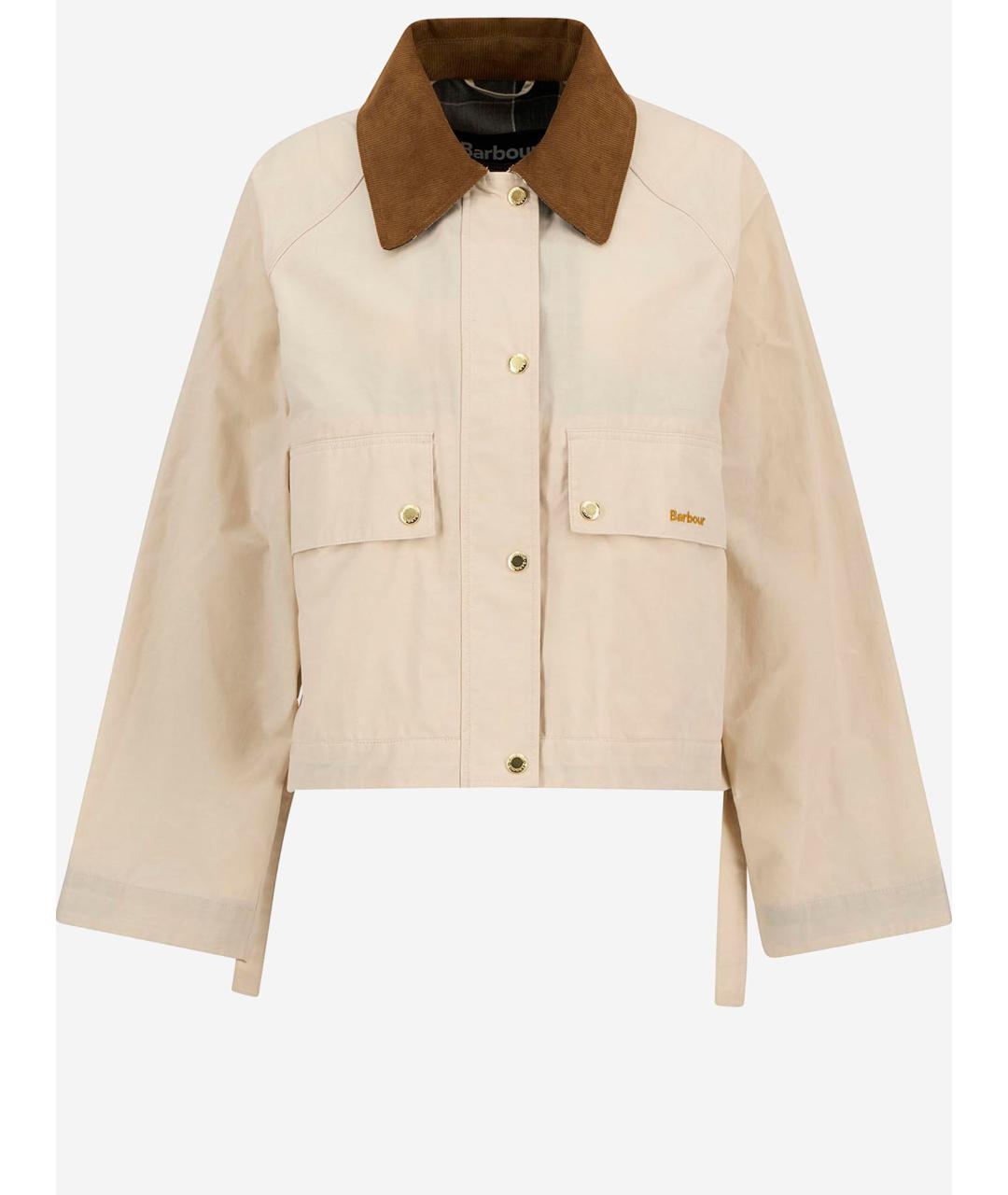 BARBOUR Бежевая полиэстеровая куртка, фото 4