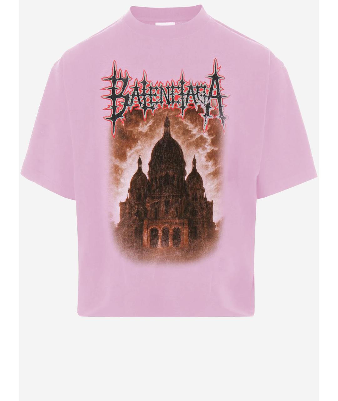 BALENCIAGA Розовая футболка, фото 4