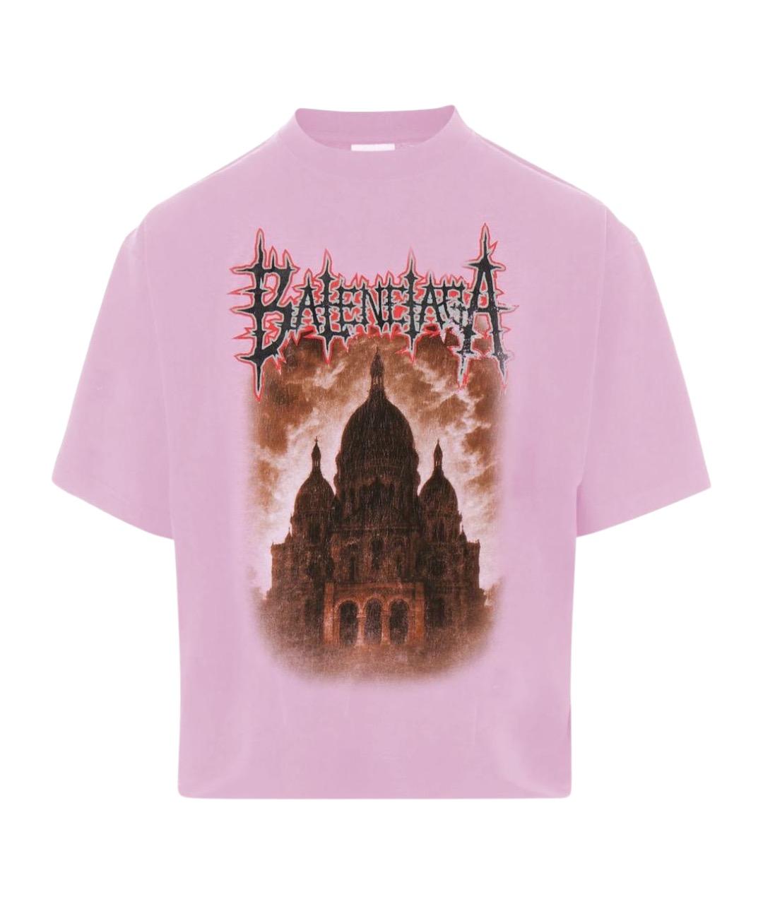 BALENCIAGA Розовая футболка, фото 1