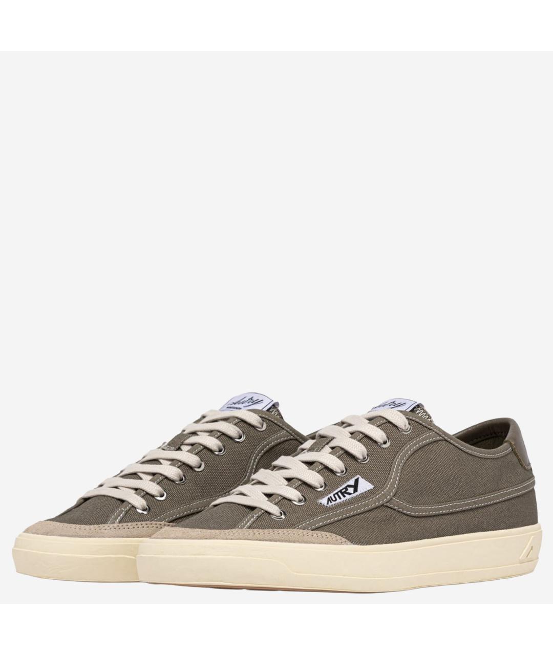 AUTRY Хаки текстильные низкие кроссовки / кеды, фото 3