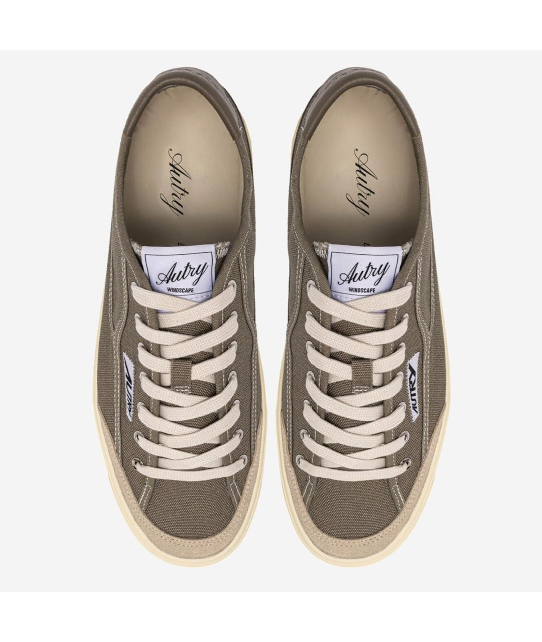 AUTRY Хаки текстильные низкие кроссовки / кеды, фото 2