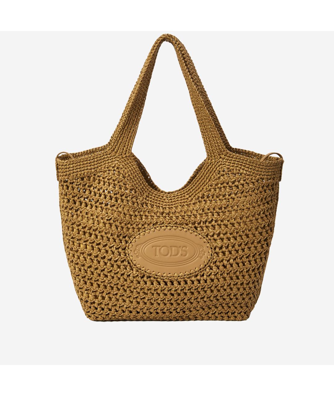 TOD'S Коричневая пелетеная сумка тоут, фото 5