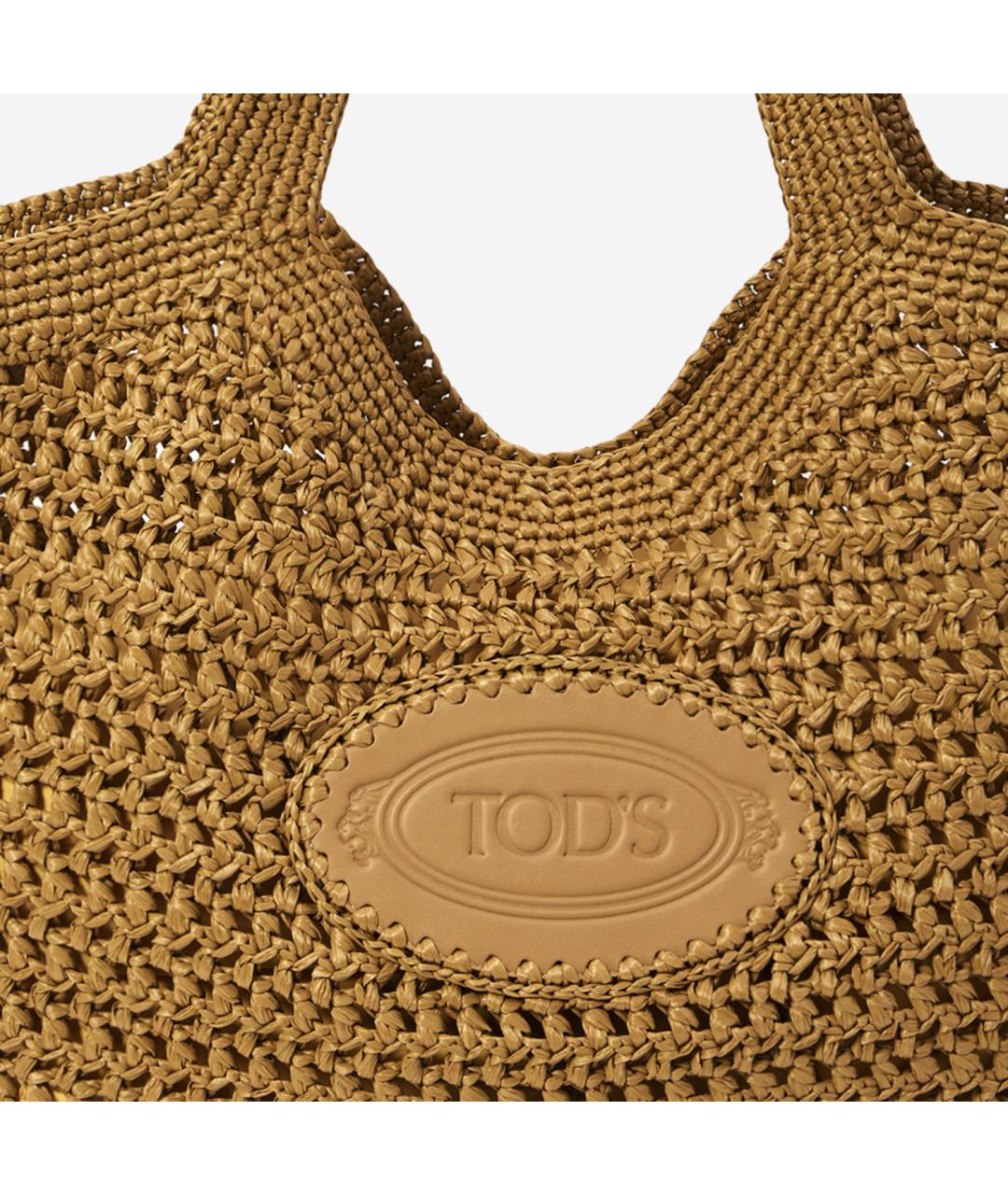 TOD'S Коричневая пелетеная сумка тоут, фото 4